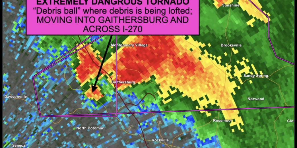a map of a tornado